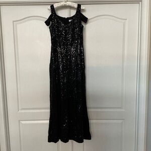 Calvin Klein Black Sequin Gown